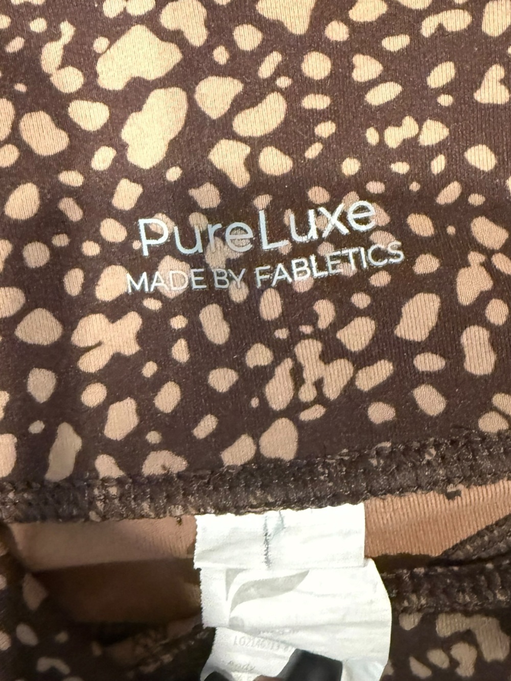 Fabletics Brown and Cream Speckled Women's PureLuxe Leggings - Picture 4 of 4